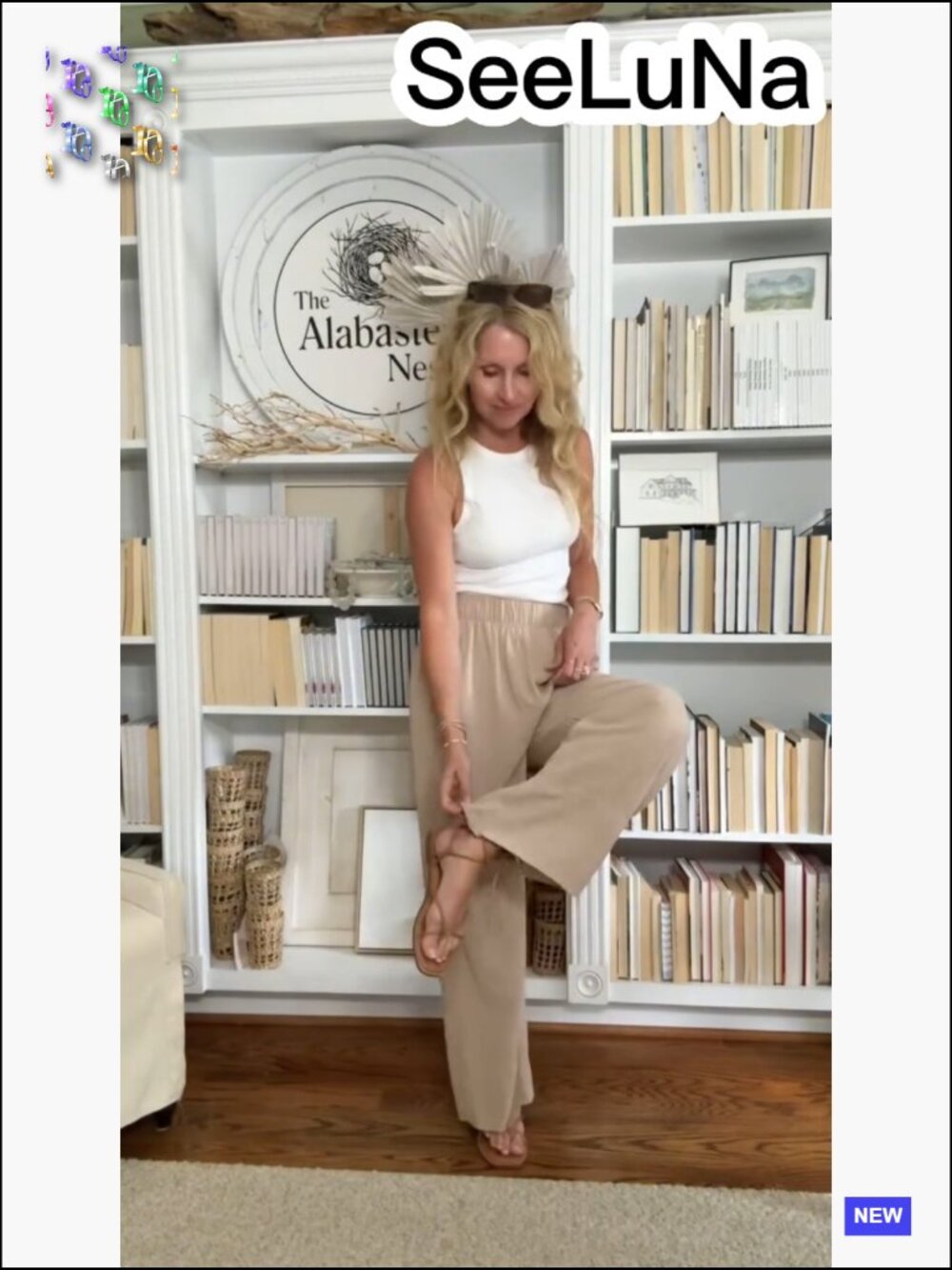 Plus Size Cotton Linen Palazzo Pants Wide Leg Boho Casual Trousers with Pockets - Picture 7 of 7
